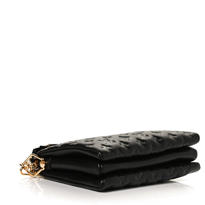 Louis Vuitton Lambskin Embossed Monogram Coussin PM Black 4 of 12