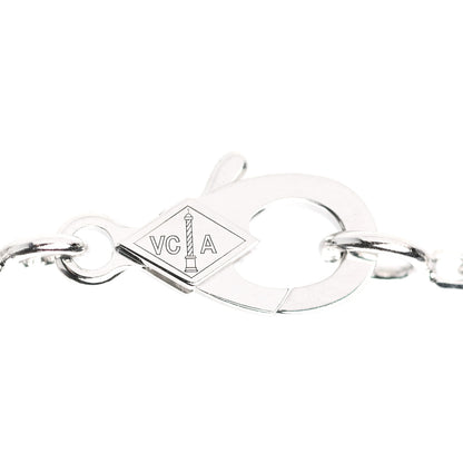 Van Cleef & Arpels 18K White Gold Chalcedony Vintage Alhambra Pendant Necklace 4 of 7