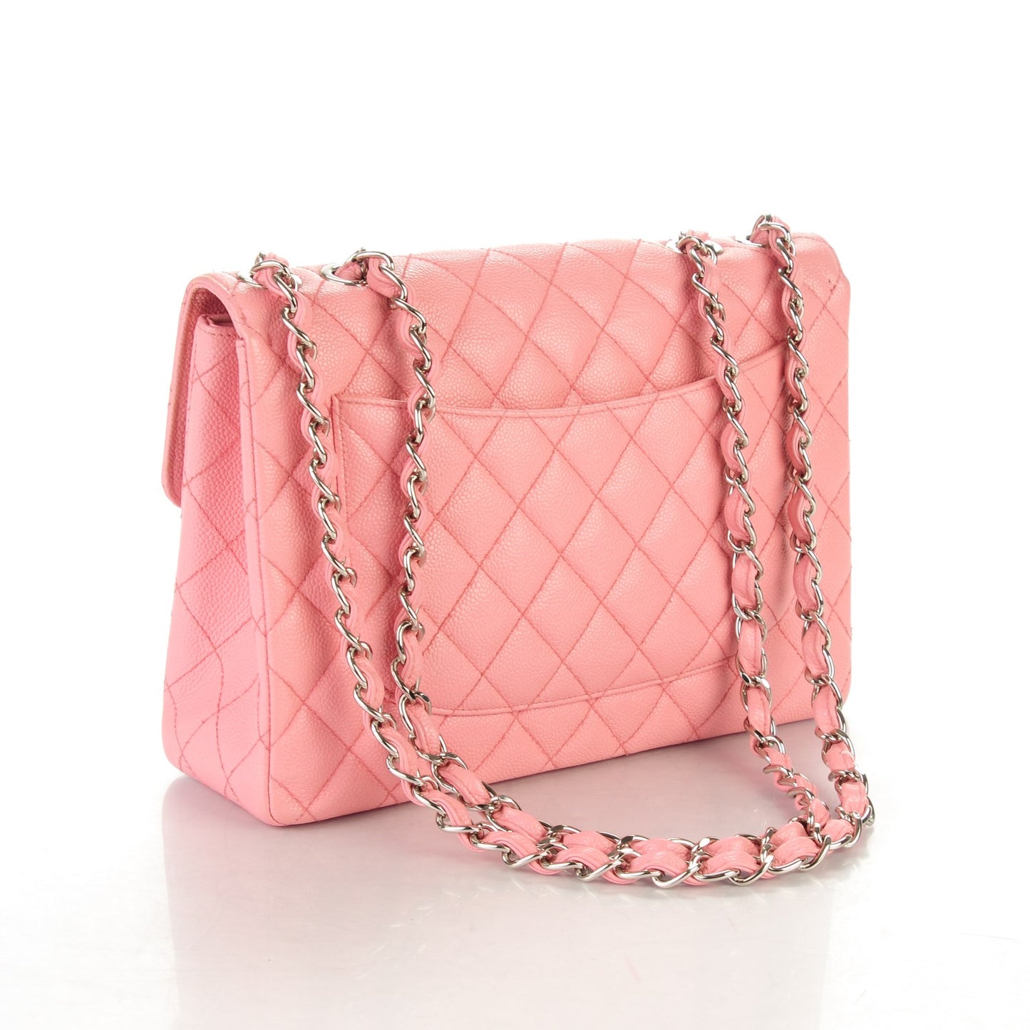 Caviar Jumbo Single Flap Pink