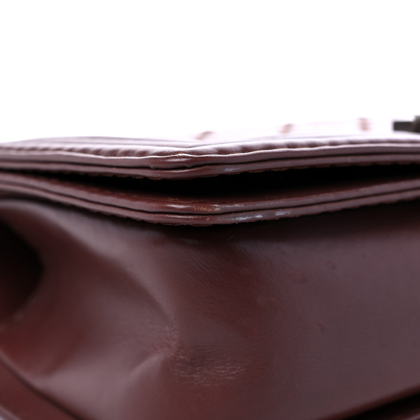 Calfskin Stitched Medium Boy Flap Brown