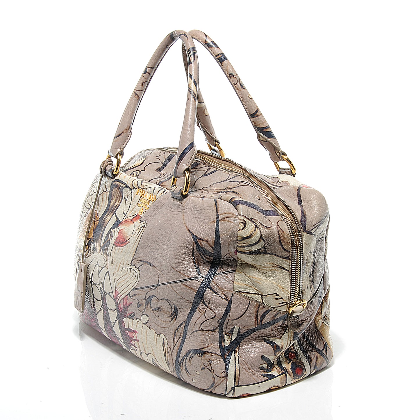 X JAMES JEAN Cervo Lux Fairy Print Large Double Handle Boston Bag Prugna