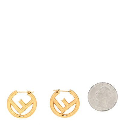 Fendi Metal FF Hoop Earrings Gold 2 of 5
