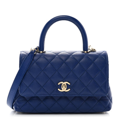 Chanel Caviar Quilted Mini Coco Handle Flap Blue 1 of 10