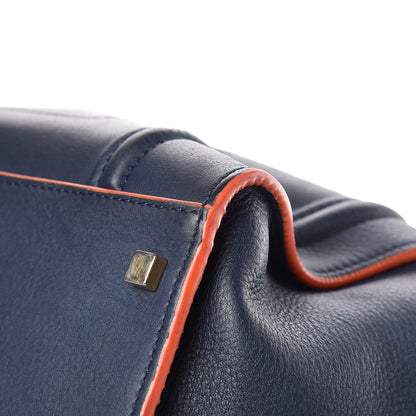 Celine Supple Calfskin Large Phantom Luggage Navy Blue Orange 24 of 25