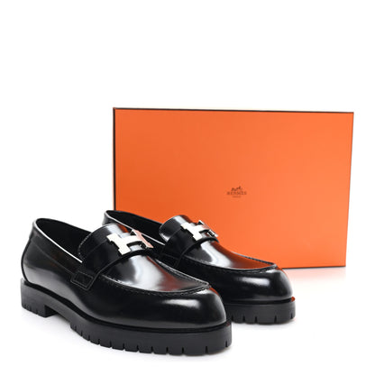 Hermes Calfskin Womens Faubourg Loafers 35 Black 10 of 10