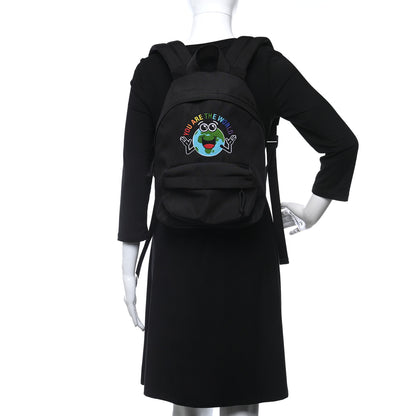 Balenciaga Nylon Embroidered You Are The World Explorer Backpack S Black 2 of 9