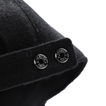 Hermes Wool Davis Varsity Cap 57 Black 6 of 7
