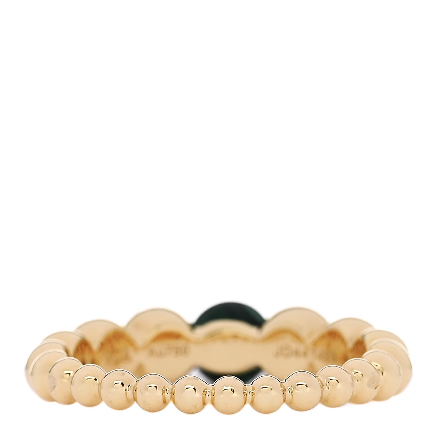 Van Cleef & Arpels 18K Yellow Gold Malachite Perlee Couleurs Variation Ring 58 8.25 3 of 5