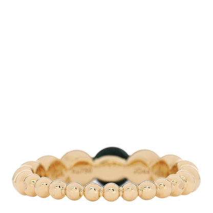 Van Cleef & Arpels 18K Yellow Gold Malachite Perlee Couleurs Variation Ring 58 8.25 3 of 5