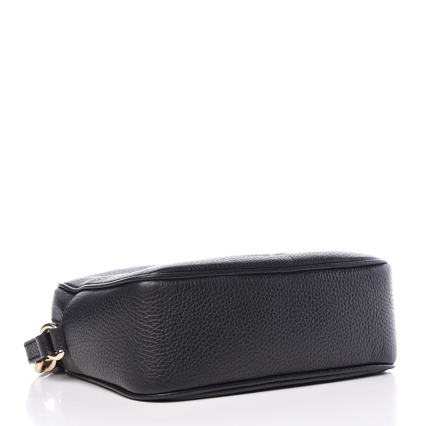 Pebbled Calfskin Small Soho Disco Bag Black