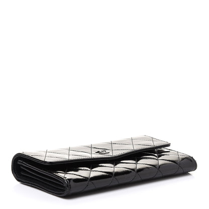 Chanel Patent CC Large Gusset Flap Wallet Black 4 of 15