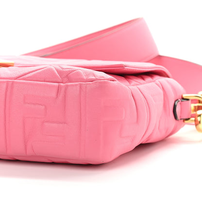 Fendi Nappa FF 1974 Embossed Baguette Rosa Fluo 8 of 8