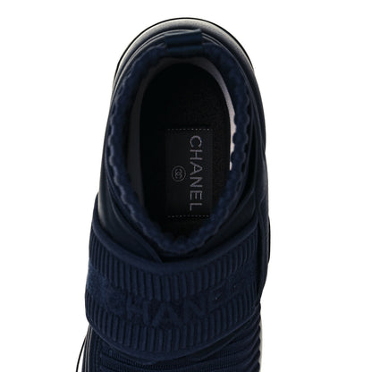 Chanel Stretch Fabric CC Sneakers 38.5 Blue 7 of 8