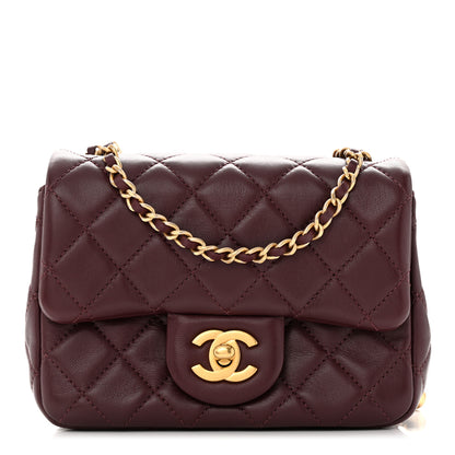 Chanel Lambskin Quilted Mini Pearl Crush Flap Burgundy 1 of 11