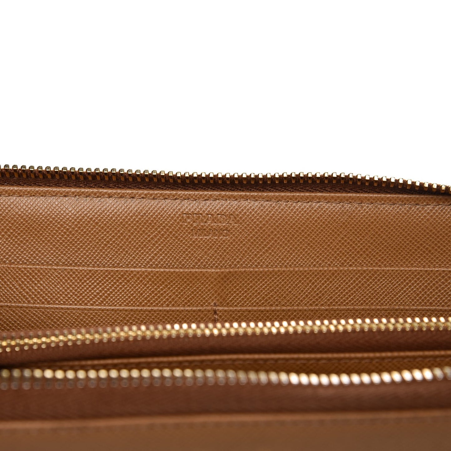 Saffiano Zip Around Wallet Caramel