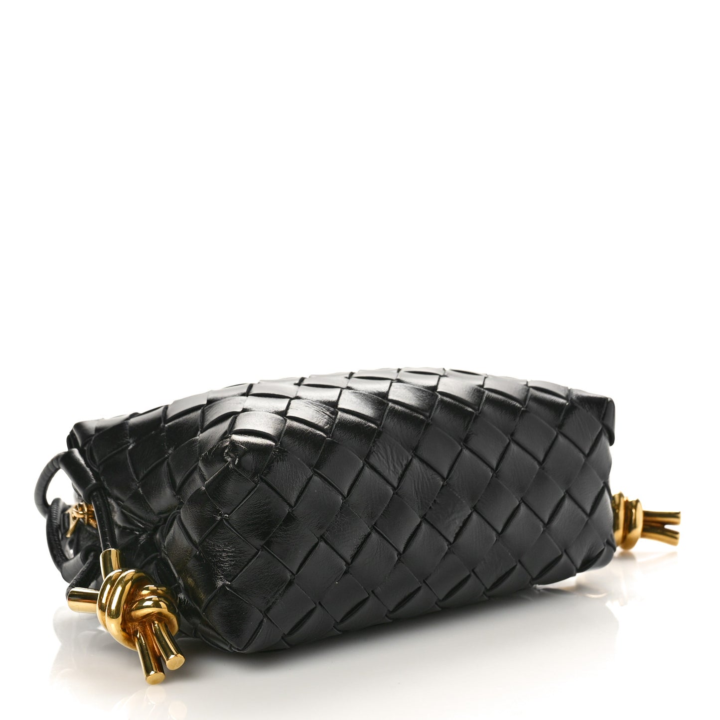 Nappa Intrecciato Metallic Knot Mini Loop Camera Bag Black