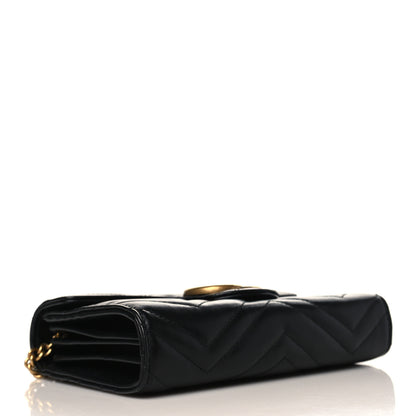 Gucci Calfskin Matelasse GG Marmont Chain Wallet Black 4 of 10