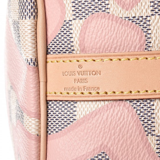 Louis Vuitton Damier Azur Tahitienne Speedy Bandouliere 30 Rose Ballerine 7 of 11