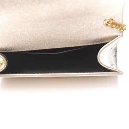 Saint Laurent Metallic Calfskin Medium Classic Monogram Kate Satchel Pale Gold 5 of 10