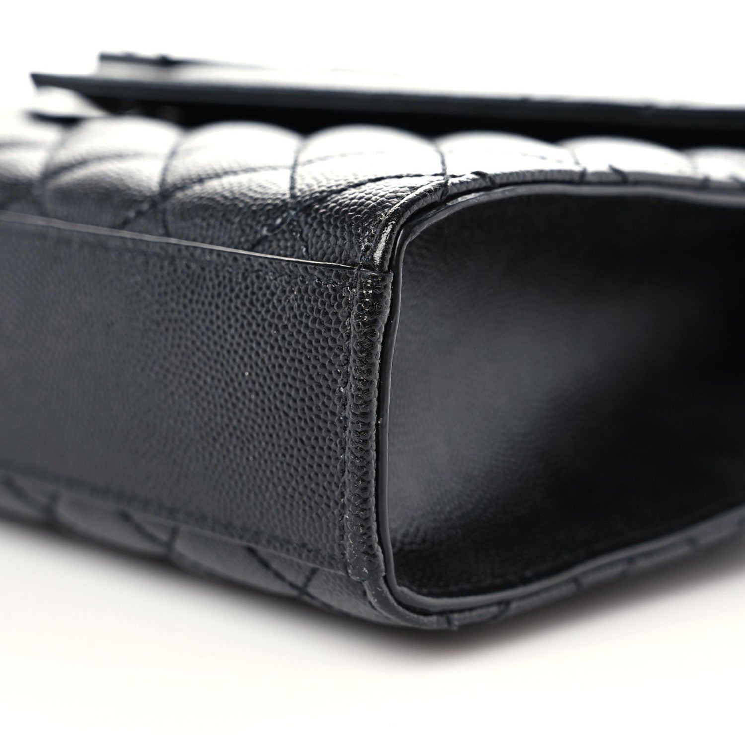 Saint Laurent Grain De Poudre Textured Mixed Matelasse Triquilt Medium Monogram Satchel Black 9 of 9