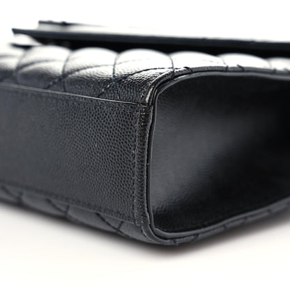 Saint Laurent Grain De Poudre Textured Mixed Matelasse Triquilt Medium Monogram Satchel Black 9 of 9