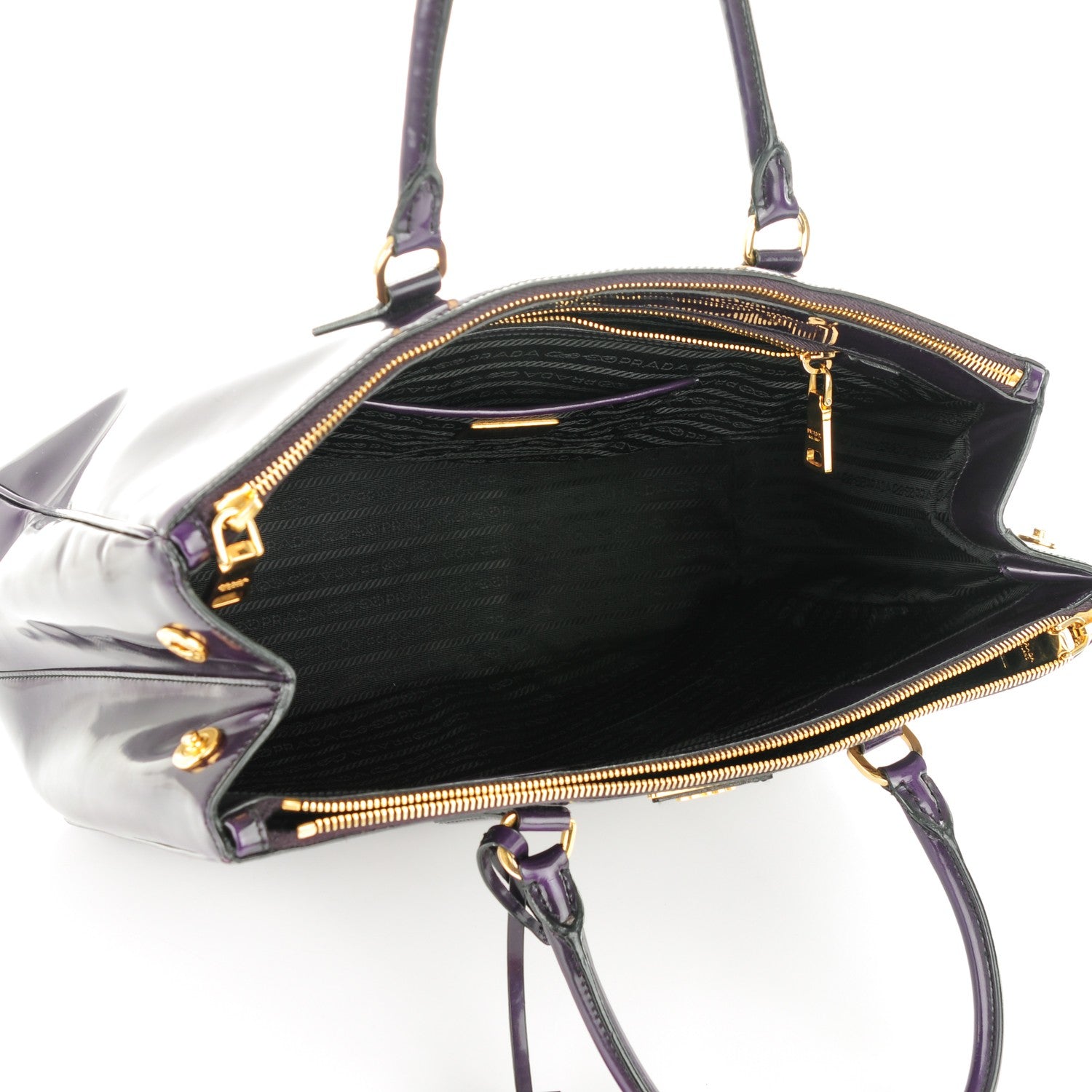 Prada Spazzolato Large Double Zip Tote Viola Fume 5 of 8
