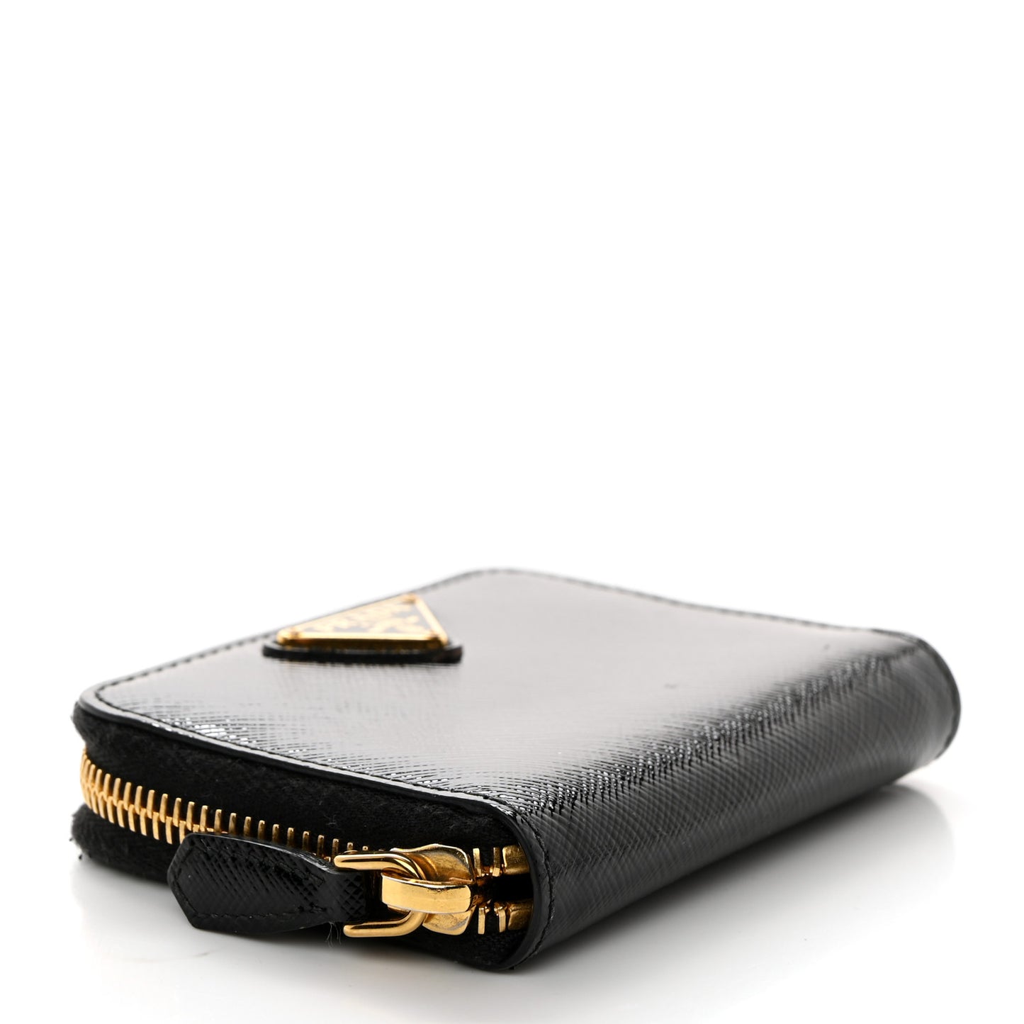 Saffiano Metal Zip Coin Purse Black