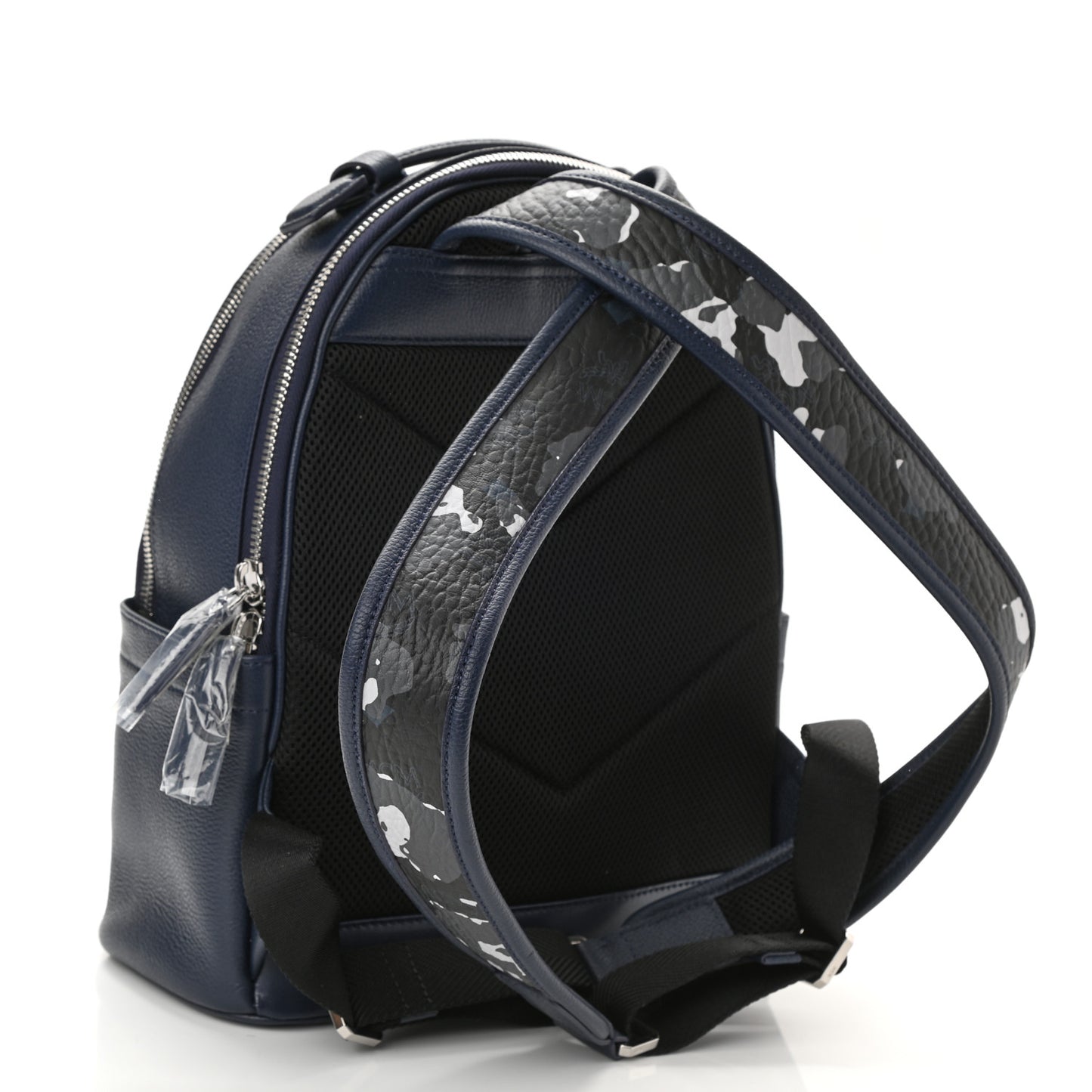 Calfskin Visetos Floral Leopard Klassik Small Stark Backpack Blue Black