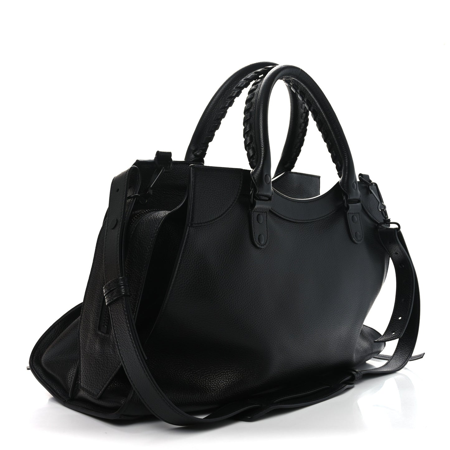 Grained Calfskin Neo Classic Black Hardware Medium City Black