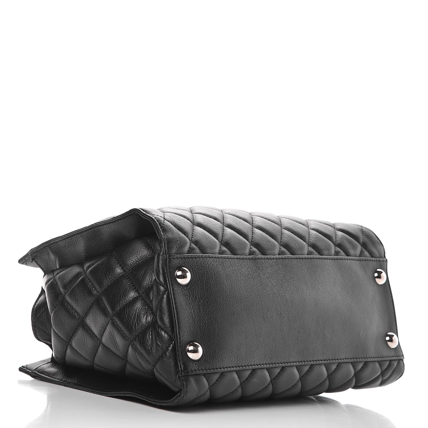 Chanel Calfskin Quilted Small Chic and Soft Shopping Tote Black 4 of 12