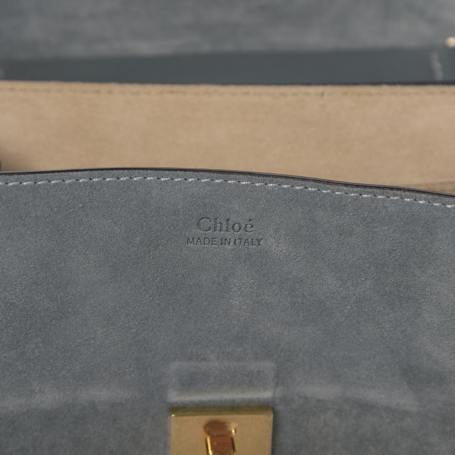 Suede Smooth Calfskin Drew Shoulder Bag Cloudy Blue