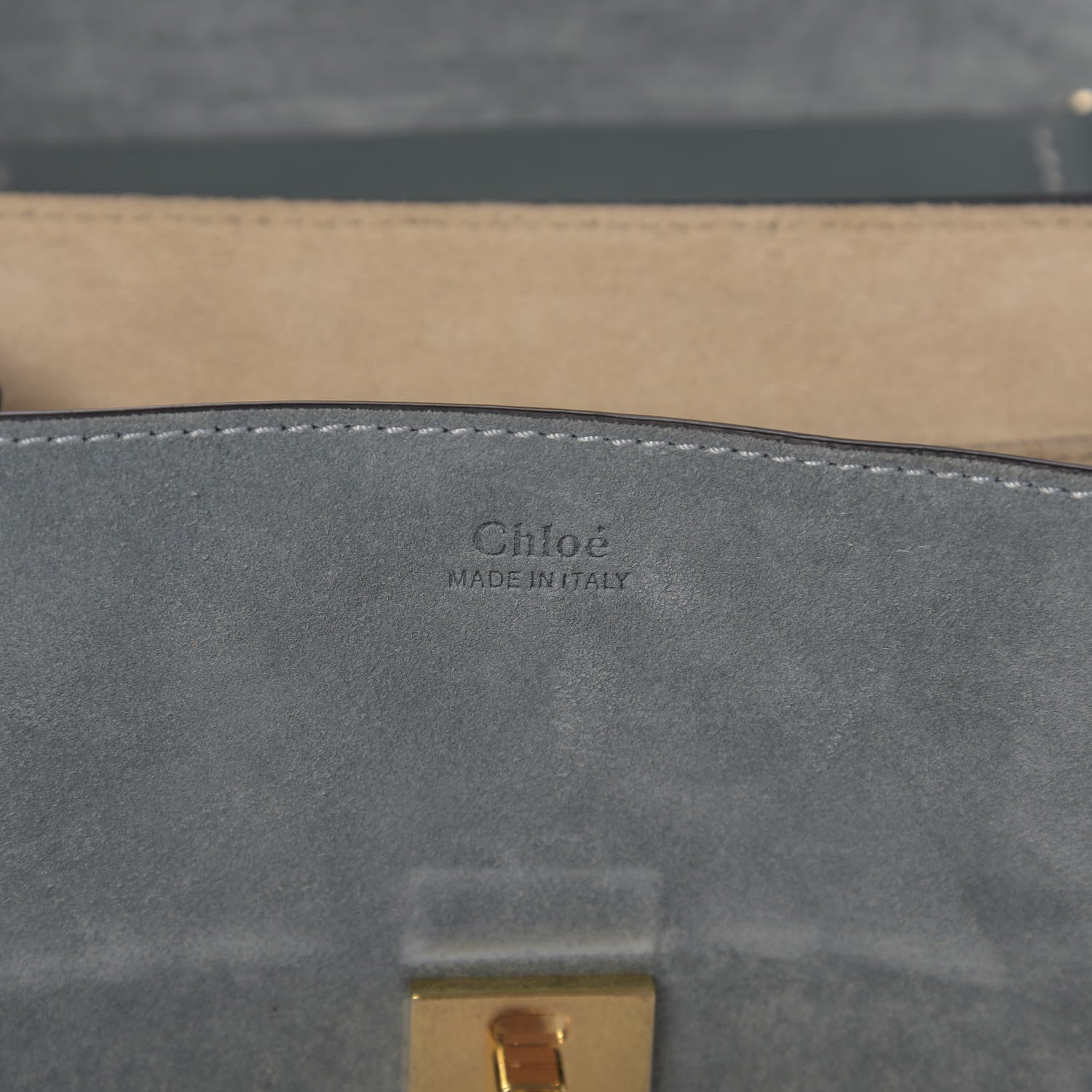 Chloe Suede Smooth Calfskin Drew Shoulder Bag Cloudy Blue 5 of 10