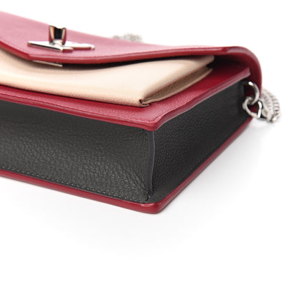 Louis Vuitton Calfskin My Lockme Chain Pochette Lie De Vin Etain Creme 7 of 9