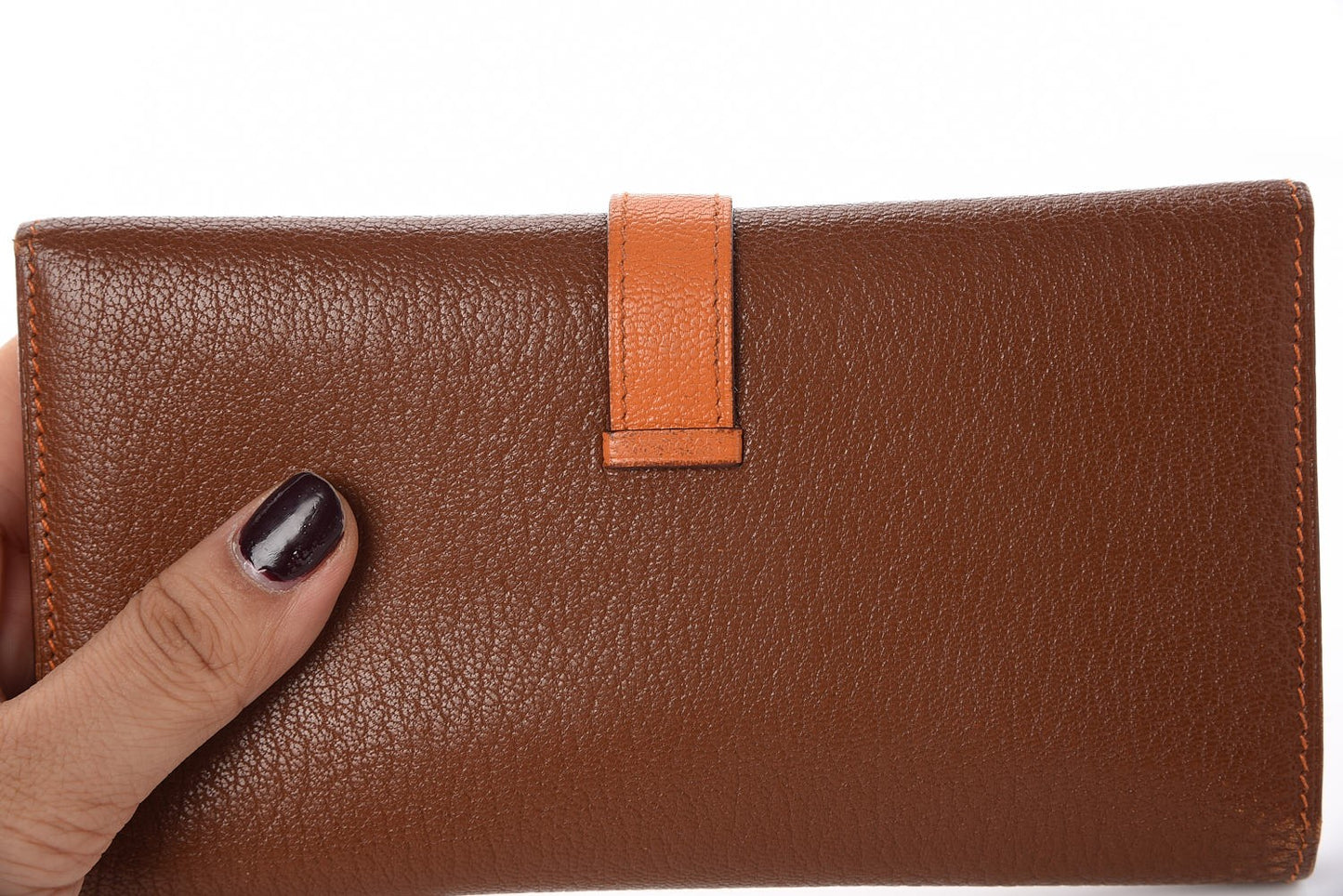 Chevre Mysore Bi Color Bearn Wallet Gold Orange