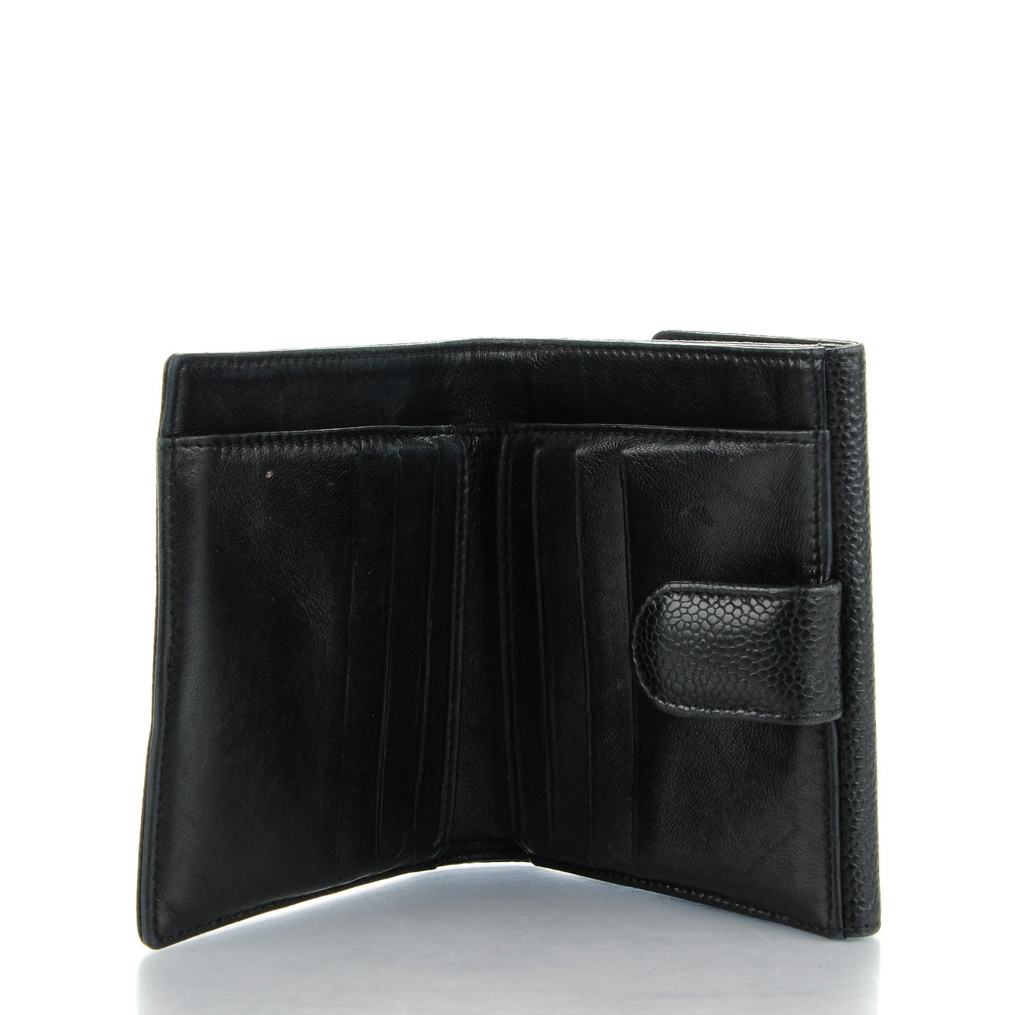 Caviar Timeless CC Compact French Wallet Black