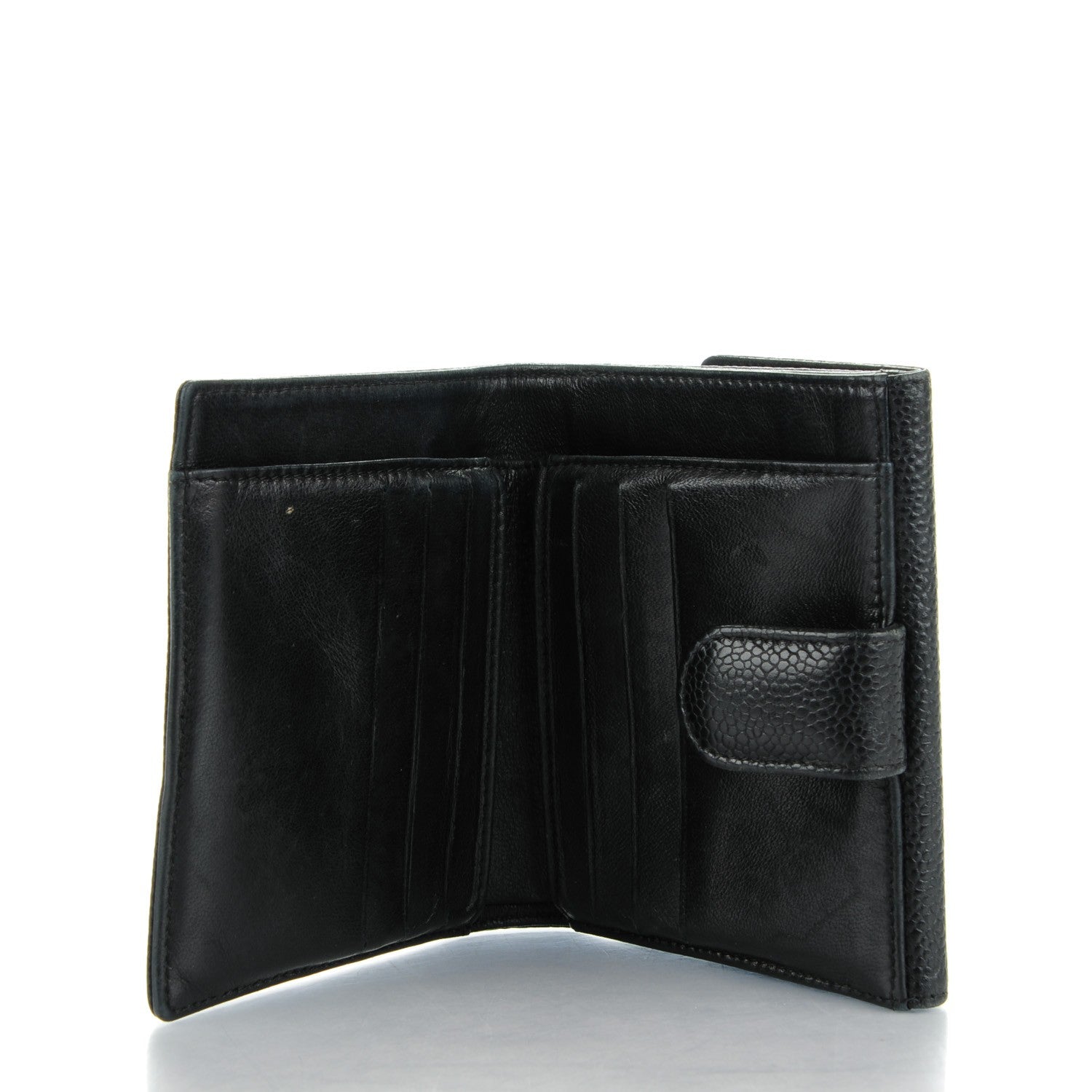 Chanel Caviar Timeless CC Compact French Wallet Black 5 of 9