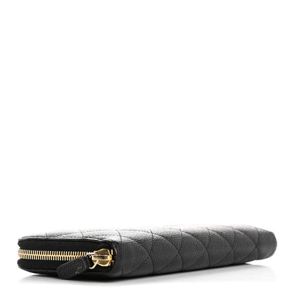 Chanel Caviar Quilted Large Gusset Zip Around Wallet Black 4 of 13