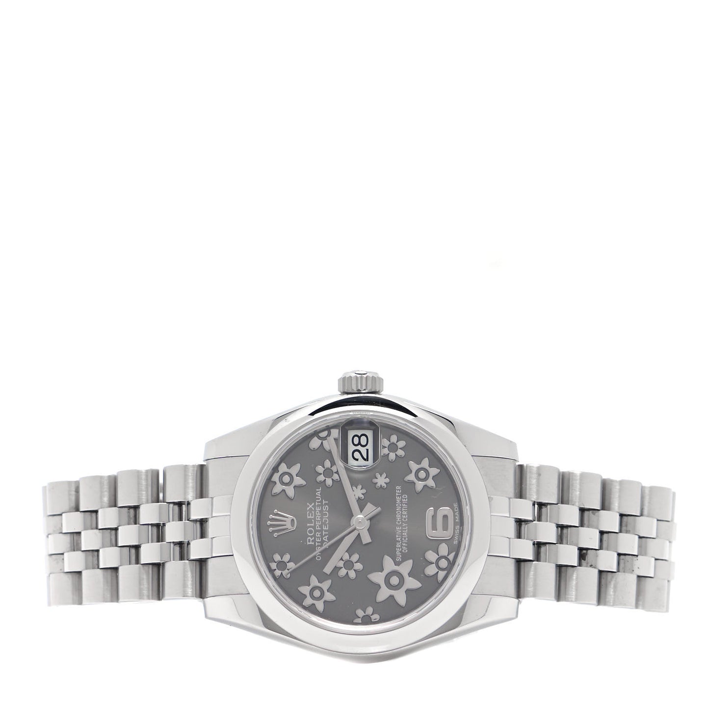 Stainless Steel 31mm Oyster Perpetual Datejust Watch Rhodium Flowers 178240