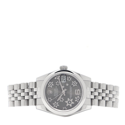 Rolex Stainless Steel 31mm Oyster Perpetual Datejust Watch Rhodium Flowers 178240 2 of 5