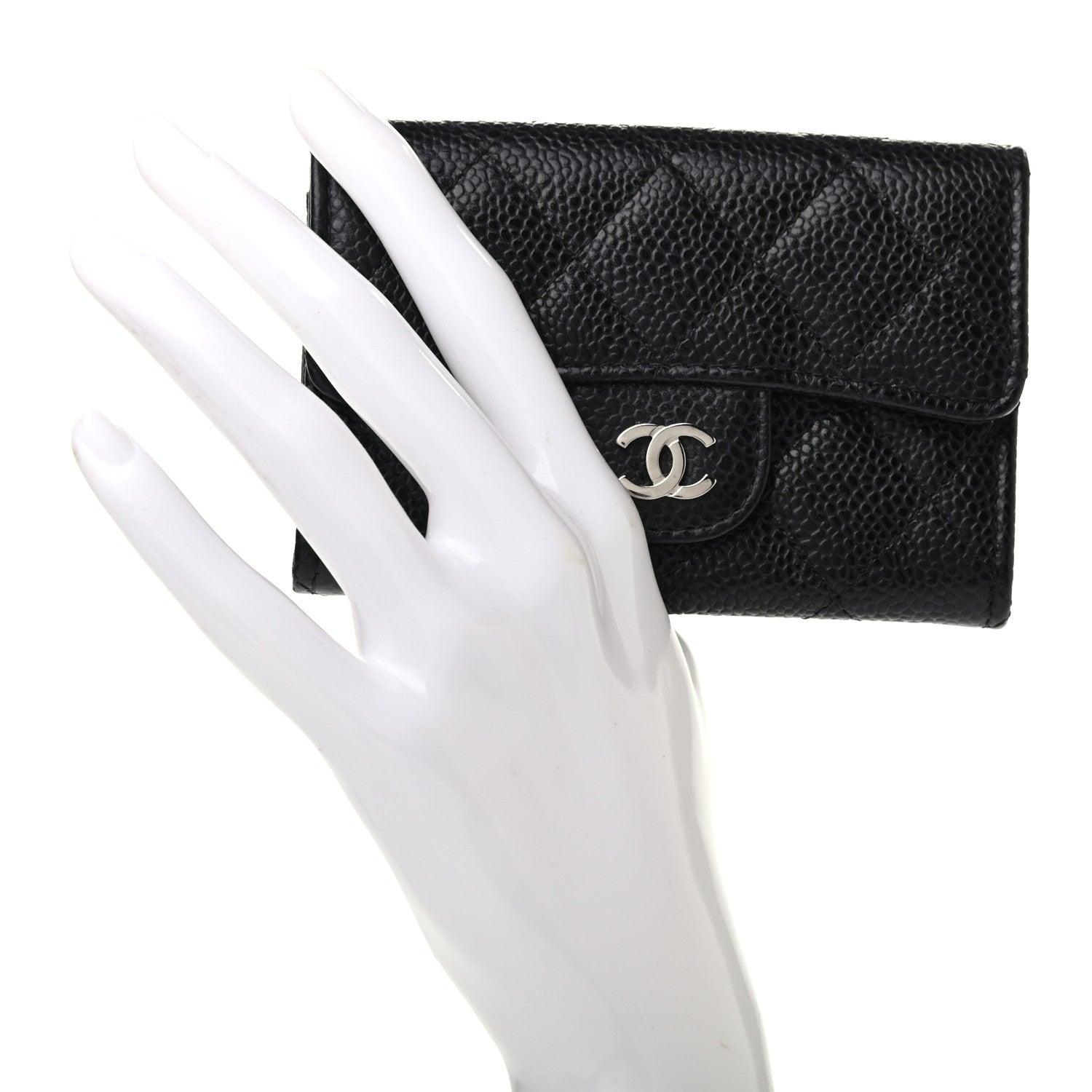 Chanel Caviar Quilted Flap Card Holder Black 2 of 8