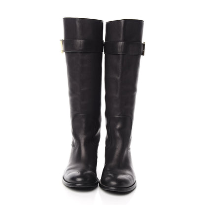Louis Vuitton Calfskin Legacy Flat High Boots 38 Black 2 of 8