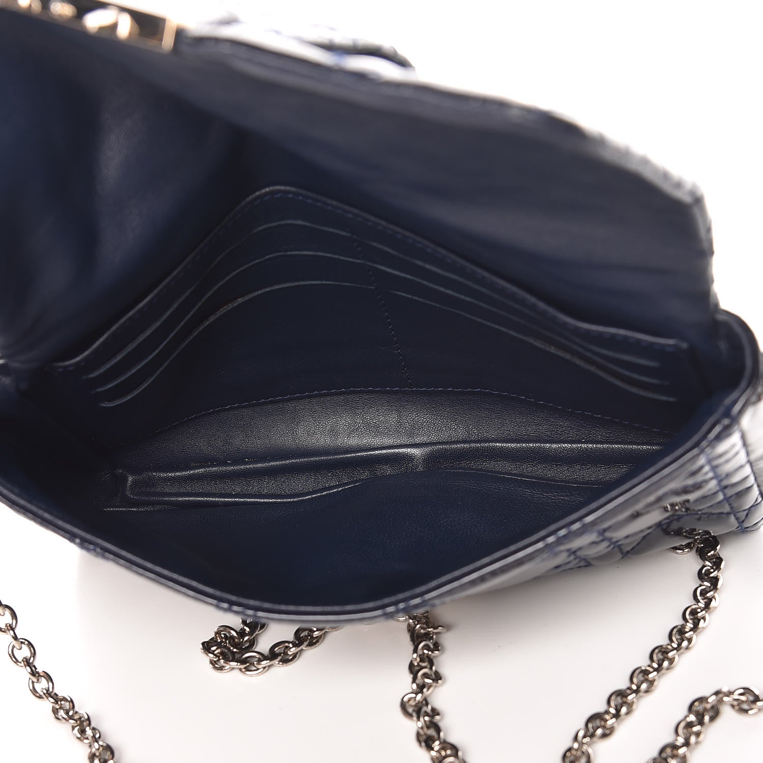 Christian Dior Patent Cannage New Lock Pouch Navy Blue 8 of 10