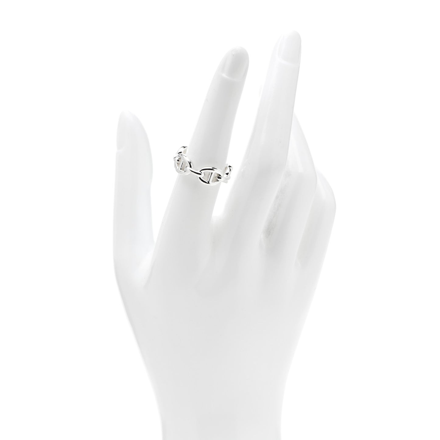 Sterling Silver PM Chaine d'Ancre Enchainee Band Ring 54 6.75