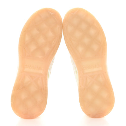 Chanel Velvet Calfskin Mixed Fibers CC Sneakers 39 Ivory Black 5 of 9