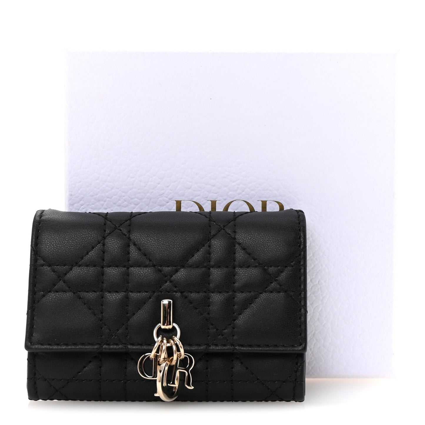 Lambskin Cannage My Dior Glycine Wallet Black