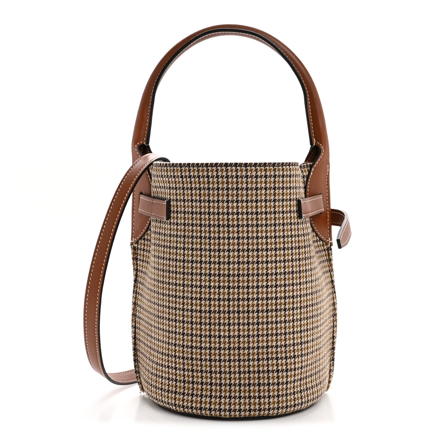 Smooth Calfskin Tweed Nano Big Bag Bucket Tan