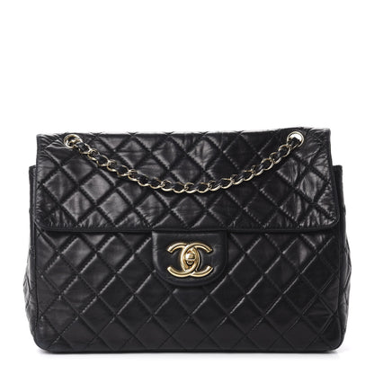 Chanel Washed Lambskin Quilted Maxi Single Flap Black 1 of 15