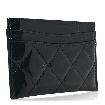 Chanel Patent Calfskin Quilted Card Holder Navy Blue 3 of 8