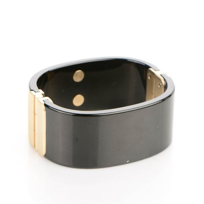 Chanel Resin Baguette Crystal CC Cuff Black 3 of 4
