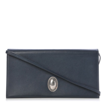 Celine Smooth Calfskin Oval Clutch Navy 1 of 8